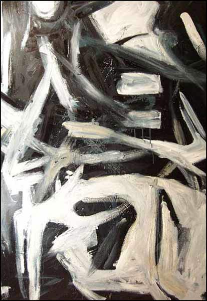 Black and White Abstract Art: Arrival #2 by Michigan Artist James Homer Brown