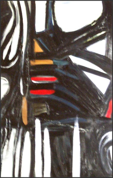 Departure #7: Black and White Oil Painting by James Homer Brown - Oakland County Michigan Artist and member of the Detroit Art Scene