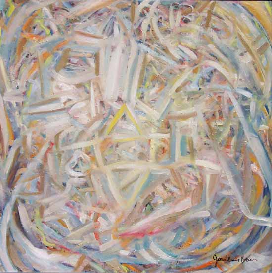 Echoes of DeKooning: Pastel abstract oil painting by award winning metro Detroit Michigan artist: James Homer Brown