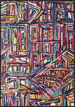 Geometric Abstract Art: James Homer Brown: Coloful Abstract Paintings.    Artwork title: Fellowship of Line