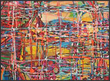 Buy Abstract Art: James Homer Brown  paints colorful abstract art in the style of Pollock and  DeKooning.