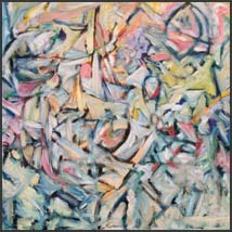 Abstract Artist: James Homer Brown - Coloful Abstract oil paintings in the style of Pollock and deKooning. Painting title: Ships at Sea