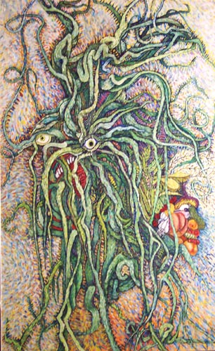 Toxic Avenger:  Environmental Impressionist Alien Science Fiction Art by: James Homer Brown - Michigan artist and member of the Detroit Art Scene