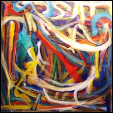 Americana #3: Colorful Abstract Oil Painting