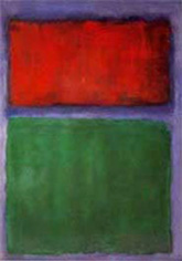 Colorblocks #13. Artwork in the style of Rothko. Blocks of color in red, green and purple. 