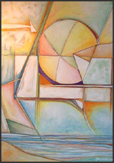 Shine On Me: Beach Ball - Geometric abstract in soft pastel colors.