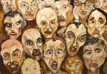 Faces in the Crowd #11 - Oil on Masonite