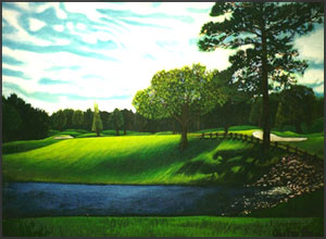 Dream Golf Course #5 - Realistic oil painting series