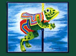 Carousel Frog Card, Carousel prints and greeting cards