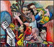 Jazz Musicians #8. New Orleans Jazz Art inspired Michigan artist James Homer Brown to create this lively artwork