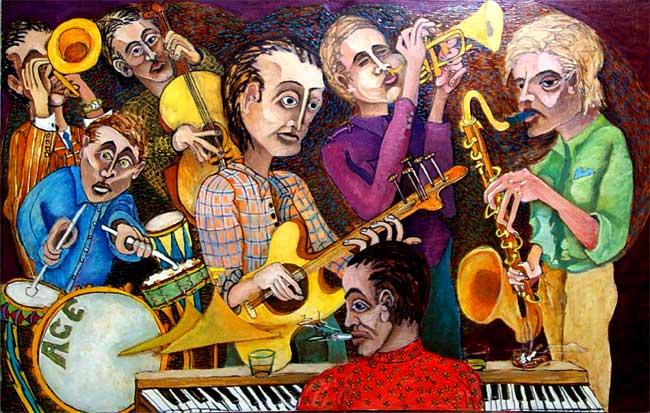 Jazz Musicians #11. Original Oil Paintings inspired by: New Orleans Jazz - Artwork by James Homer Brown - Midwest Michigan artist