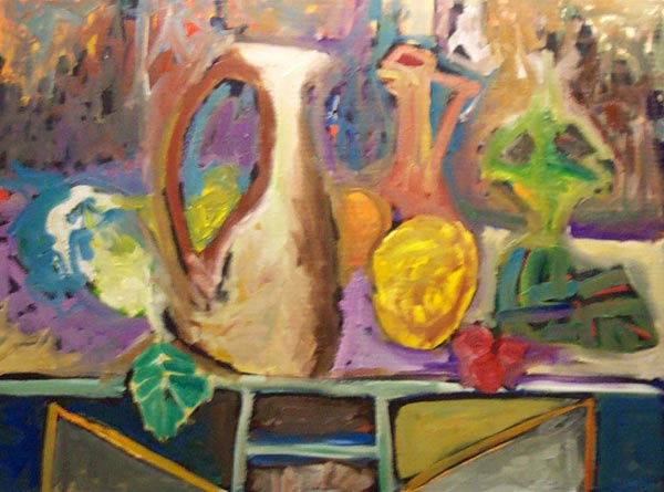 Still Life #7: Colorful Abstract Oil Painting : James Homer Brown - Michigan artist . New York style art from metro Detroit. James Homer Brown, member of the Detroit Art Scene paints colorful original art paintings for corporations, individuals and the movie industry. 