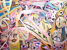 Faces in teh Crowd  - Colorful Abstract Art