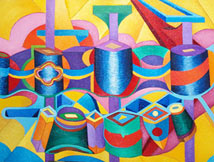 Carnivale - Geometric Abstract with Intricate Brushwork