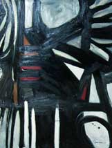 Departure #7 - Striking and strong black and white abstract painting