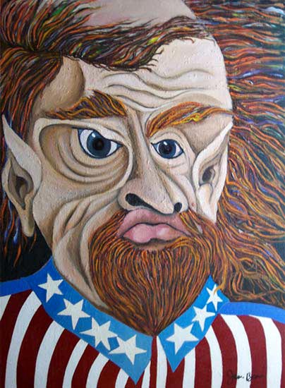 Withering Sam: Satirical art by James Brown